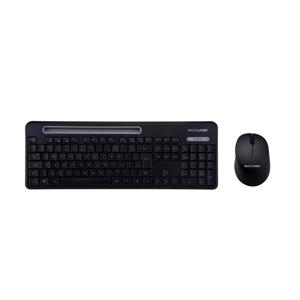 Kit Teclado e Mouse Sem Fio Slot Multimídia Conexão Usb 1000dpi Slot P/ tablet 10" Preto - TC280