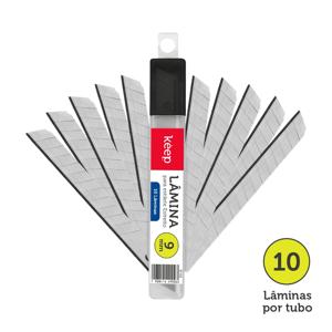 Lâmina para Estilete Estreito 9mm Tubo com 10 Peças Keep - EI168