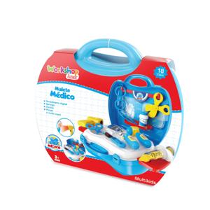 Maleta Workshop Jr Médico com 16 Itens Azul Multikids - BR774