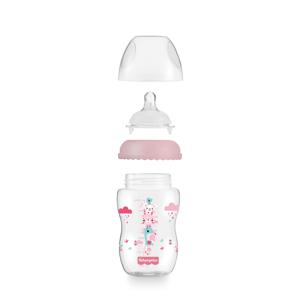 Mamadeira First Moments Rosa Algodão Doce 330ml +4 meses Fisher Price - BB1028  