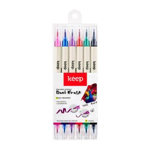 Marcador Artístico Dual Brush com 6 Unidades Keep - MR058