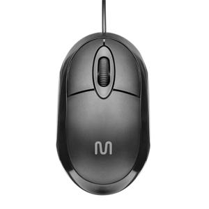 Mouse Com Fio Classic Conexão USB 1200dpi Cabo de 120cm 3 Botões Preto Multi (Multilaser) - MO300