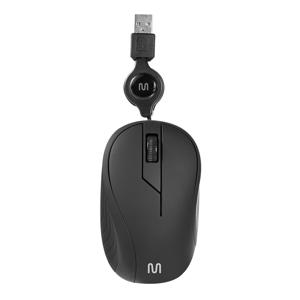 Mouse Com Fio Wave USB 1200dpi 3 Botões Textura Emborrachada Retrátil Multi (Multilaser) - MO231