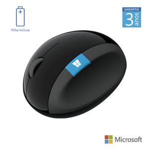 Mouse Ergonomic Sem Fio Usb Preto Microsoft - L6V00009