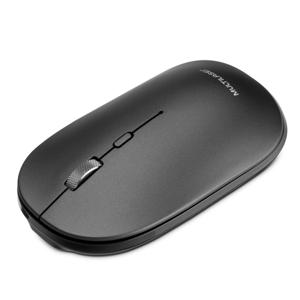 Mouse Sem Fio Slim Clique Silencioso Conexão Bluetooth e USB 1600dpi Ajustável 4 Botões Com Pilha Inclusa Preto - MO331