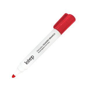 Pincel Marcador de Quadro Branco Recarregável Tinta Vermelho Caixa c/ 12 Unidades Keep - MR037