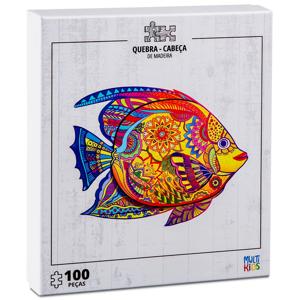 Quebra-Cabeça de Madeira Peixe 100 Peças Multikids - BR1680