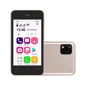 Smartphone Conecta Lite 32GB 3G Wi-Fi Tela 4 pol. Dual Chip 1GB RAM Android 10 (Go edition) Gold - OB056