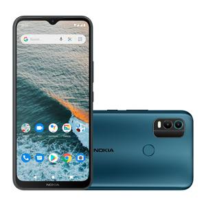 Smartphone Nokia C21 Plus 4G 128GB Tela HD+ 6,5” Câm Dupla 13MP Android Bateria de 2 dias de duração + Capa/Película/Fone/Carregador - Azul 