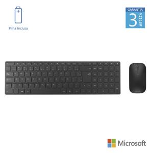 Teclado e Mouse Sem Fio Designer Bluetooth Preto Microsoft  - 7N900005