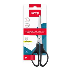 Tesoura Multiuso 17cm Blister c/ 1 Unidade Keep - EI174