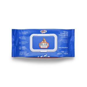 Toalha Umedecida Hipoalergênica Para Pet 100 Unidades Blue - Mimo - PP011