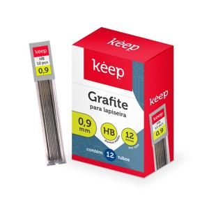 Tubo de Grafite HB 0,9mm Caixa c/ 12 Tubos Keep - EI122