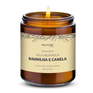 Vela Aromática de Baunilha e Canela - 200g - Multi Saúde - HC525