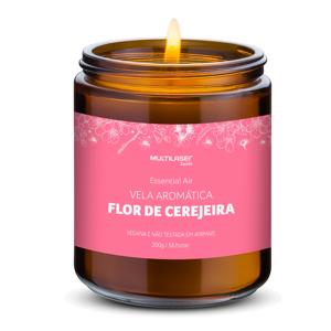 Vela Aromática de Flor de Cerejeira - 200g - Multi Saúde - HC523