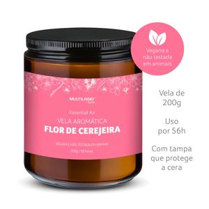 Vela Aromática de Flor de Cerejeira - 200g - Multi Saúde - HC523