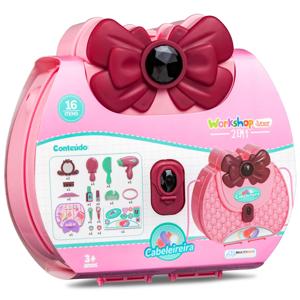 Workshop Jr 2 em 1 Bolsa Fashion Cabeleireira com 16 Acessórios Multikids - BR1684