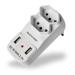 Adaptador 2 Saidas 2P+T Com 2 Portas Usb 2,1A - WI331