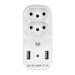 Adaptador 2 Saidas 2P+T Com 2 Portas Usb 2,1A - WI331