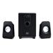 Caixas de Som 2.1 c/ Subwoofer 20w RMS Alimentação Bivolt Conexão P2 Controle de Volume e Graves Preto - SP377