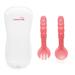 Colher e Garfo com Estojo Higiênico Funny Meal +6m Rosa Multikids Baby - BB1131