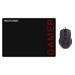 Kit Mouse 3200dpi e Mousepad Gamer Preto e Vermelho - MO306