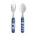 Kit Talheres Aço Inox Hot & Cold Happy Azul Fisher Price - BB1123