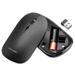 Mouse Sem Fio Slim Clique Silencioso Conexão Bluetooth e USB 1600dpi Ajustável 4 Botões Com Pilha Inclusa Preto - MO331