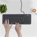 Teclado Com Fio Compact Multimídia Cabo de 130cm Teclas Redondas USB Preto Multi (Multilaser) - TC234