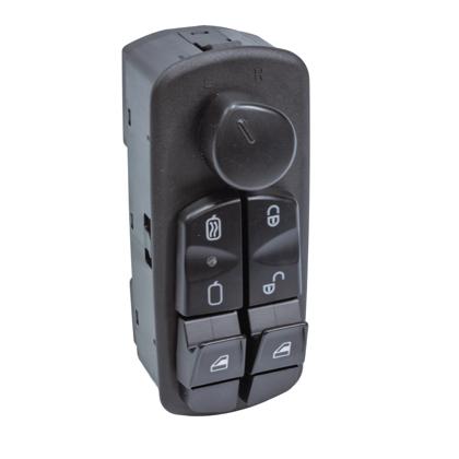 Botão do Vidro Elétrico Atego Axor Após 2018 Com Desembaçador Retrovisor Trava Destrava Portas Led Laranja - Kostal 12256306  