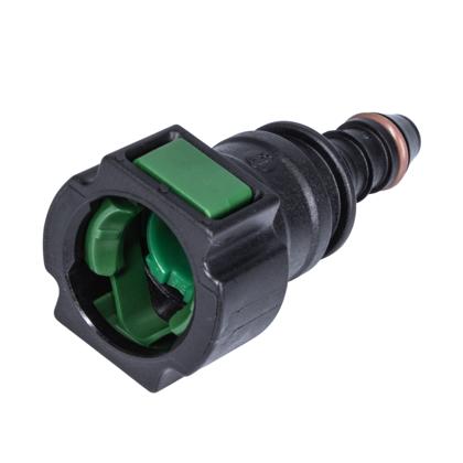 Conector Reto Combustível Liquido Fiat Jeep Tubo 6MMx8MM Conexão 3/8" Trava Simples Verde Interface Tubo - CLICK QC-11105  