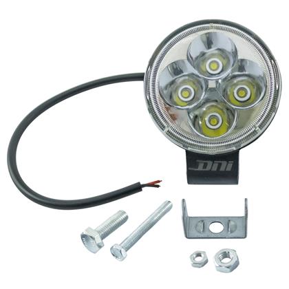 Farol Auxiliar Led Redondo 4 Leds SMD Branco 16W 6500K - DNI4183  
