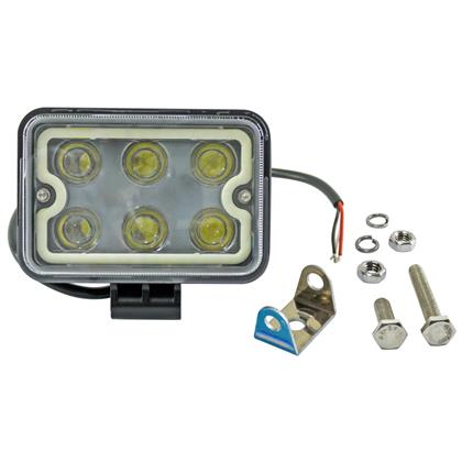 Farol Auxiliar Led Retangular 6 Leds SMD Branco Anel Luminoso Branco 18W 6000K Com DRL - DNI4182  
