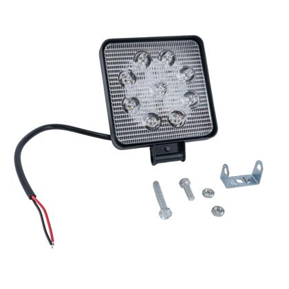 Farol Auxiliar Quadrado 9 Leds SMD Cristal 12/24V 8W 6000K Carcaça Aluminio Preto Lente Policarbonato - PRADOLUX IL6024  