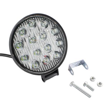 Farol LED Auxiliar Redondo 14 Leds Branco 12/24V 14W 6000K Carcaça Aluminio Preto - Pradolux IL6027  