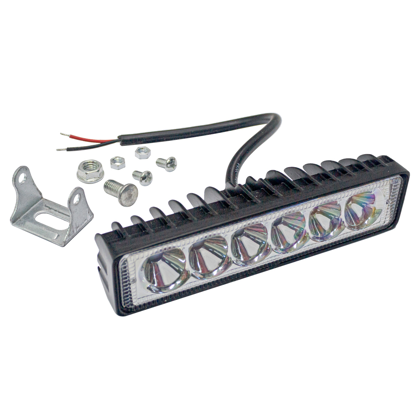 Farol Auxiliar Universal 6 Leds Branco 18W 6000 7000K Carcaça Alumínio - Fortluz - TP8618  