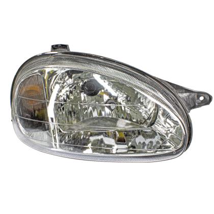 Farol Corsa 2000 a 2002 Classic 2001 a 2010 Direita Seta Ambar Carcaca Preta Refletor Facetado Lente Policarbonato H4 - Fortluz 926P