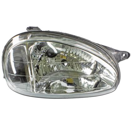 Farol Corsa 2000 a 2002 Classic 2001 a 2010 Direita Seta Cristal Carcaca Preta Refletor Bi Facetado Lente Vidro H4 Fortluz 914P