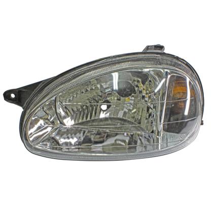Farol Corsa 2000 a 2002 Classic 2001 a 2010 Esquerda Seta Ambar Carcaca Preta Refletor Bi Facetado Lente Policarbonato H4 - Fortluz 925P