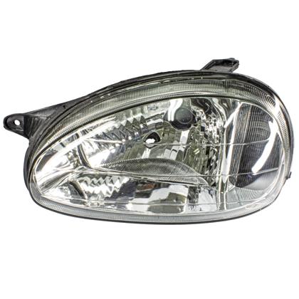 Farol Corsa 2000 a 2002 Classic 2001 a 2010 Esquerda Seta Cristal Carcaca Preta Refletor Bi Facetado Lente Vidro H4 Fortluz 913P