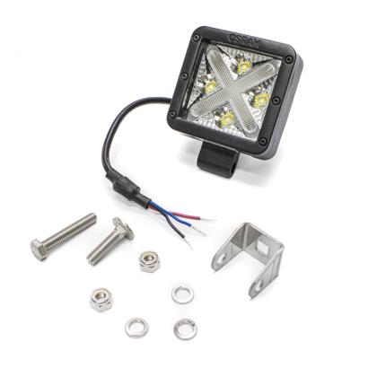 Farol De Milha Quadrado 4 Leds Branco 12V 20W 6000K 1250 Lumens IP67 Com Carcaça Alumínio Preto - OSRAM 101SP  