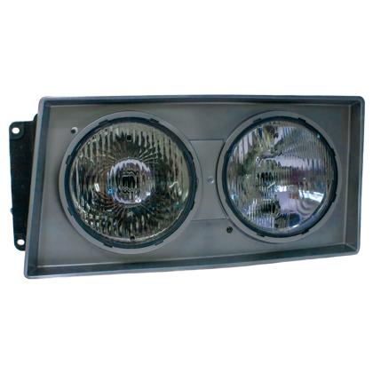 Farol Volkswagen Caminhões Titan Após 2000 Worker Após 2003 Redondo Lado Motorista H1 Moldura Cinza Lente Vidro - Pradolux - PL7018.02.22