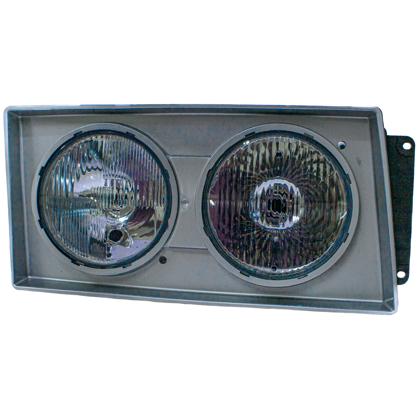 Farol Volkswagen Caminhões Titan Após 2000 Worker Após 2003 Redondo Lado Passageiro H1 Moldura Cinza Lente Vidro - Pradolux - PL7018.01.22
