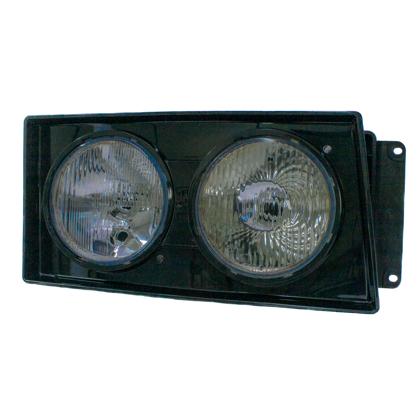 Farol Volkswagen Titan Após 2000 Worker Após 2003 Redondo Lado Passageiro H1 Modulra Preta Lente Vidro - Pradolux - PL7020.01.22