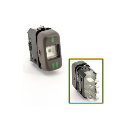 Tecla Interruptor Mercedes Caminhões Ônibus 1988 a 2012 Marrom 12 Volts 2 Posições Sem Retorno - Kostal - 3931015  
