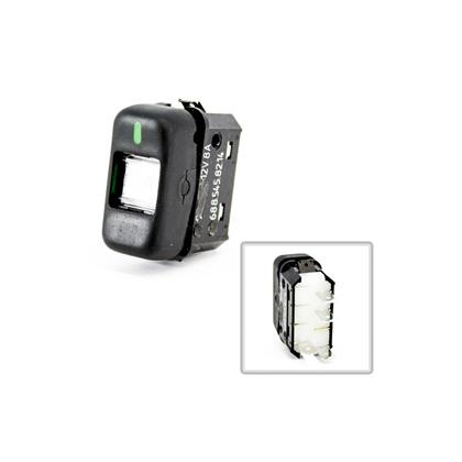 Tecla Interruptor  Mercedes Caminhões Ônibus 1988 a 2012 Preto 12 Volts 1 Posição Sem Retorno - Kostal - 3931022  