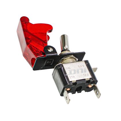 Interruptor Tic-Tac 400W 12V Tipo Gatilho Led Vermelho com Capa 3 Pinos - DNI2084-VM  