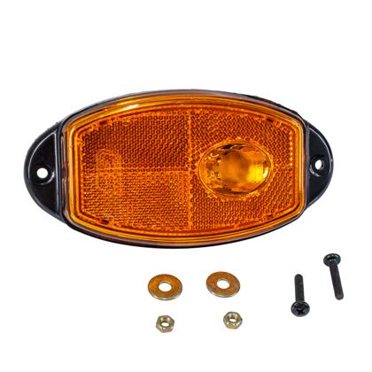 Lanterna Lateral Led Bivolt Universal Ambar Acrilica Com Refletivo Com Chicote - GF7.116AM