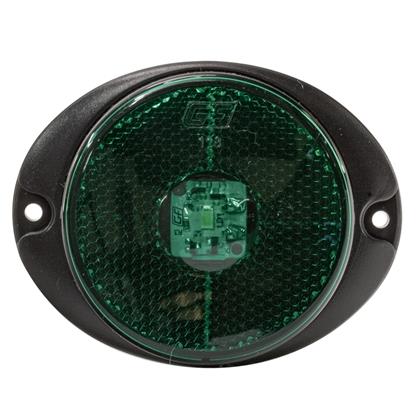 Lanterna Lateral Redonda Led Verde Bivolt 66mm Com Chicote - GF7.118.14VD  