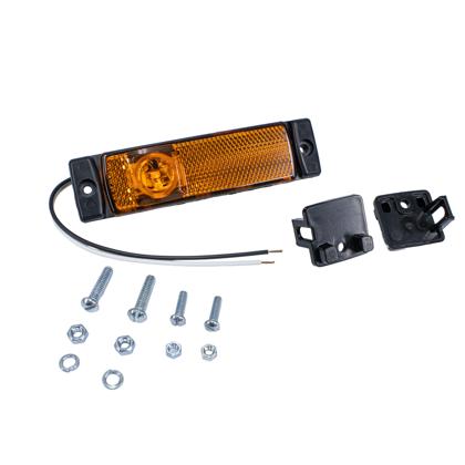 Lanterna Lateral Universal Retangular Led Bivolt Acrilico Ambar Com Suporte Com Chicote - PRADOLUX PL0672.19.61
